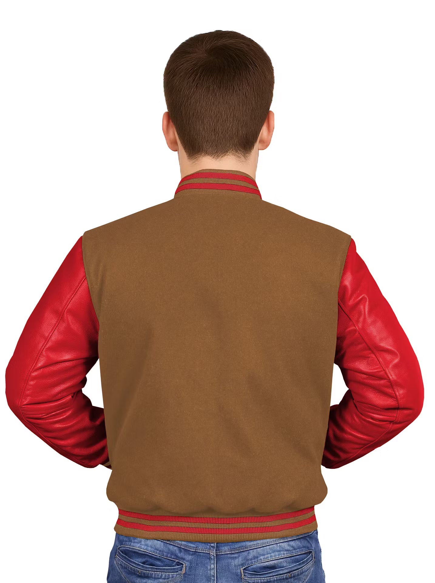 Red-Leather Sleeves & Wool Body