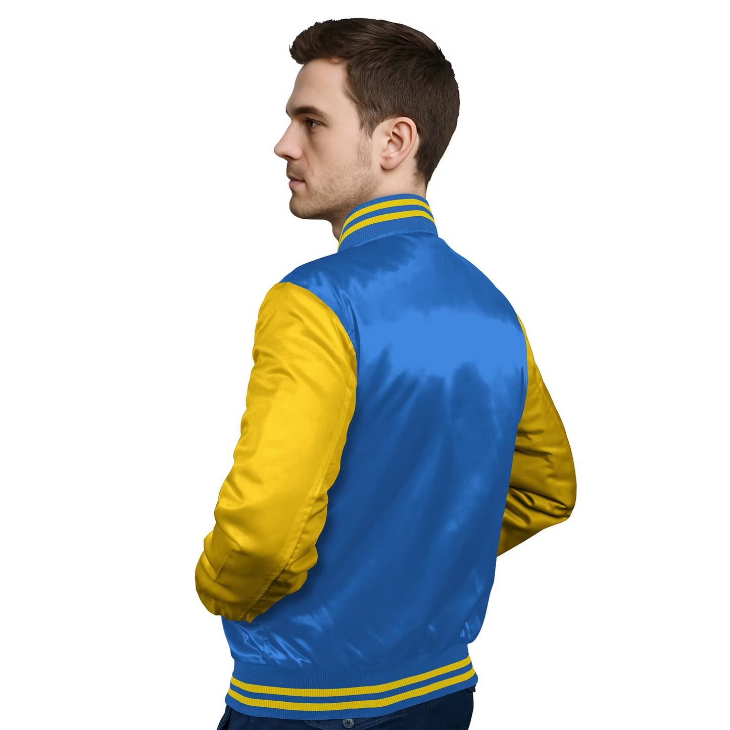 Yellow-Satin Sleeves & Satin Body