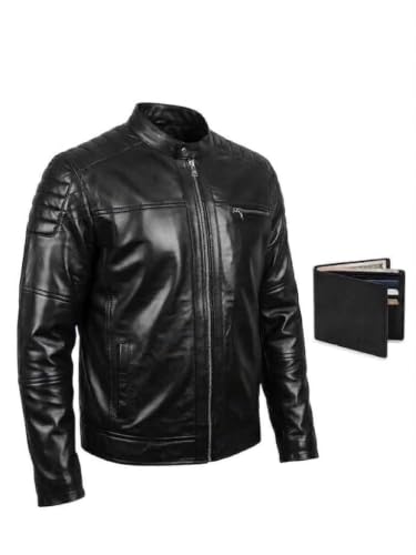 Black Leather Jacket (US, Alpha, Large, Regular, Regular, Black-Style-2)