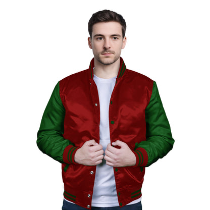 Forest Green-Satin Sleeves & Satin Body