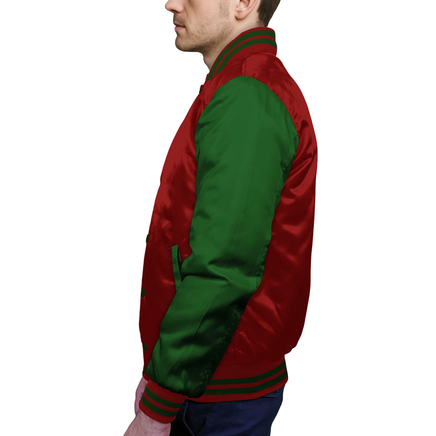 Forest Green-Satin Sleeves & Satin Body