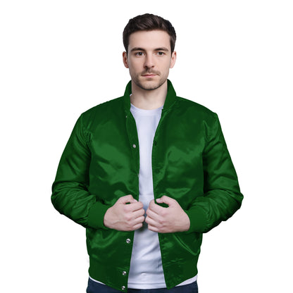 Forest Green-Satin Sleeves & Satin Body