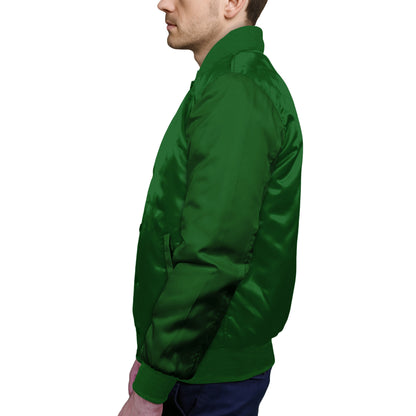 Forest Green-Satin Sleeves & Satin Body