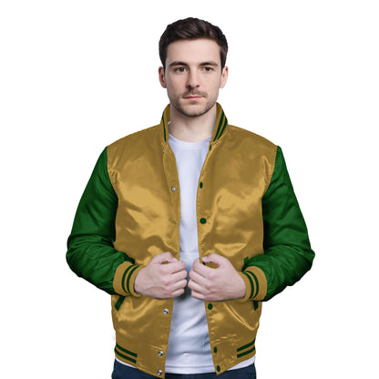 Forest Green-Satin Sleeves & Satin Body