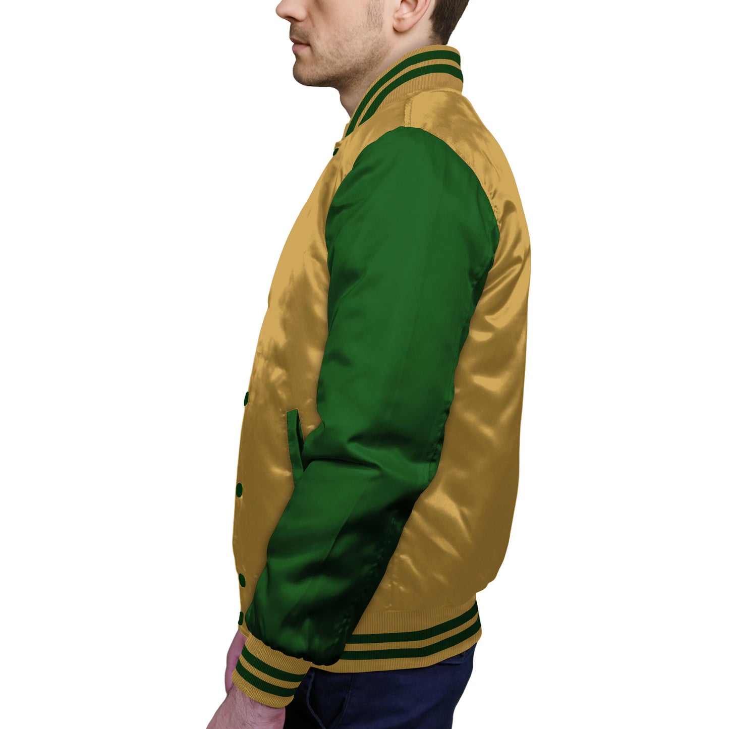 Forest Green-Satin Sleeves & Satin Body