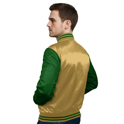 Forest Green-Satin Sleeves & Satin Body