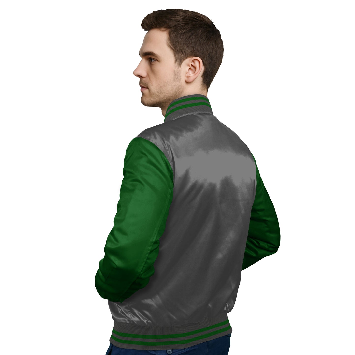 Forest Green-Satin Sleeves & Satin Body