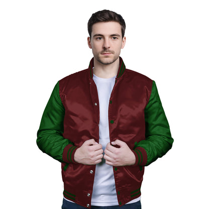 Forest Green-Satin Sleeves & Satin Body