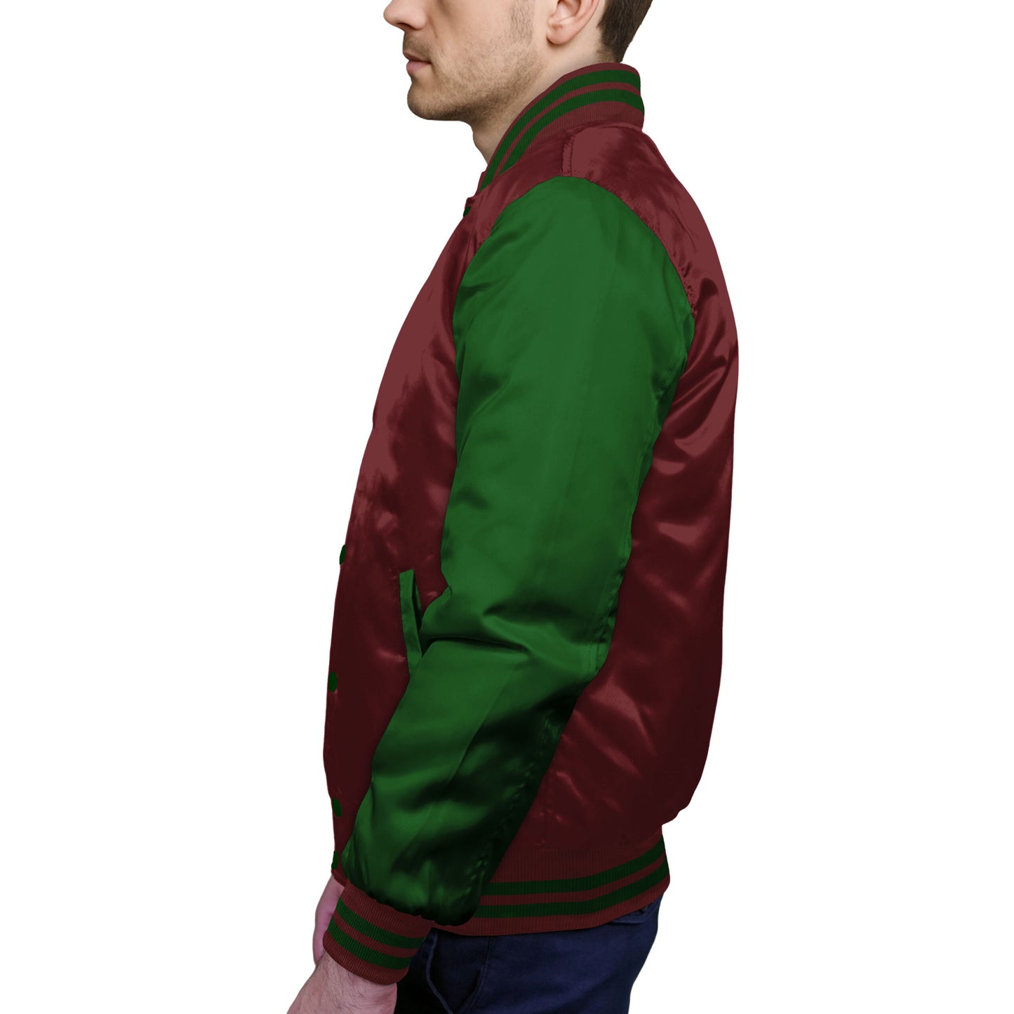 Forest Green-Satin Sleeves & Satin Body