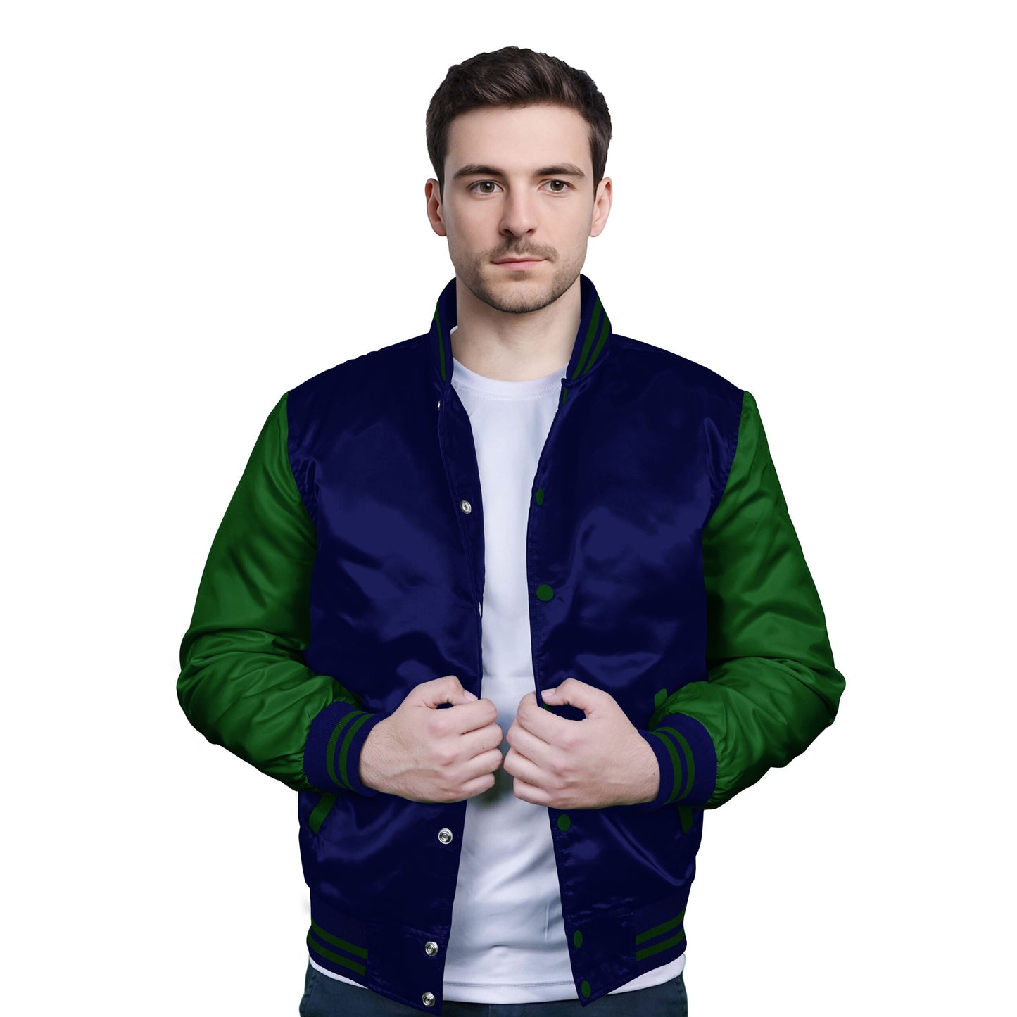 Forest Green-Satin Sleeves & Satin Body