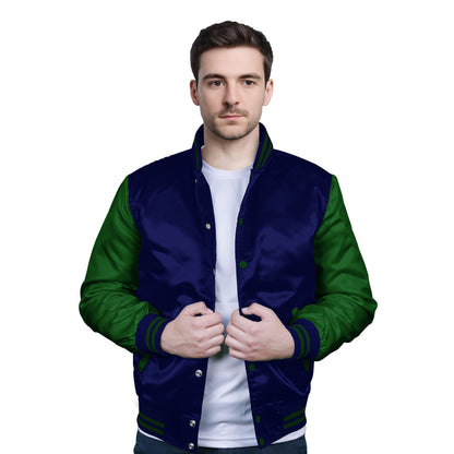 Forest Green-Satin Sleeves & Satin Body