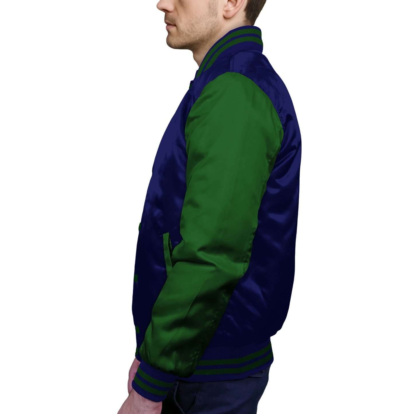 Forest Green-Satin Sleeves & Satin Body