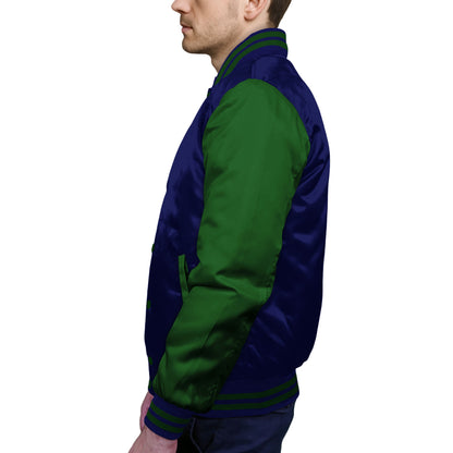 Forest Green-Satin Sleeves & Satin Body