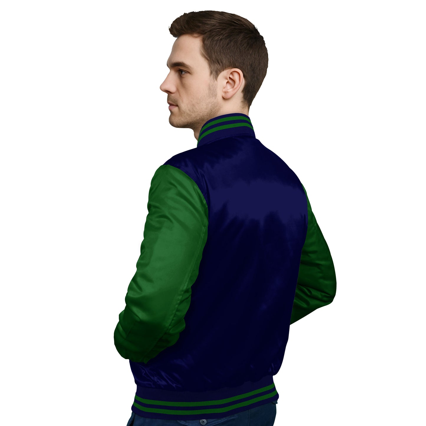 Forest Green-Satin Sleeves & Satin Body