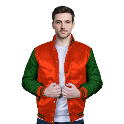 Forest Green-Satin Sleeves & Satin Body