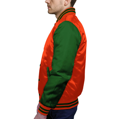 Forest Green-Satin Sleeves & Satin Body