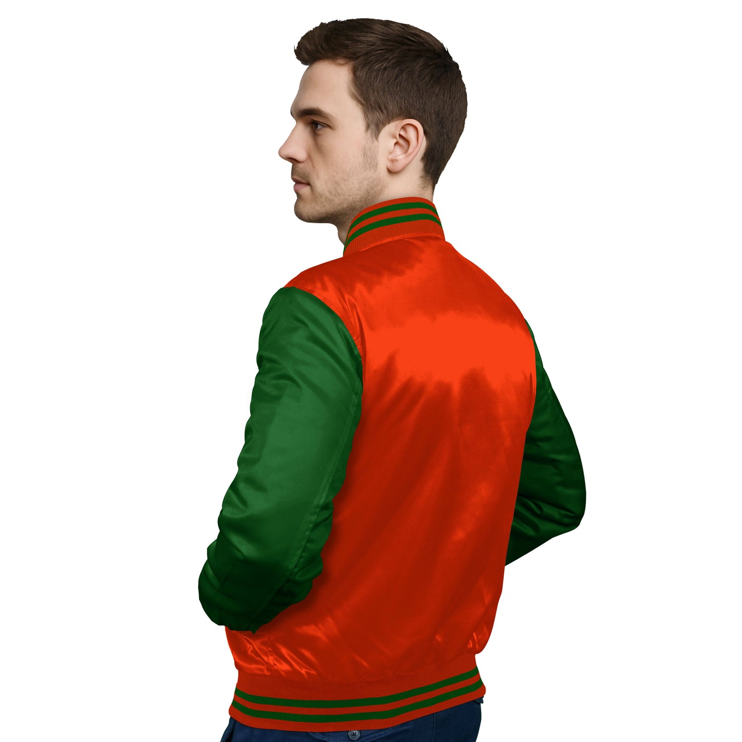 Forest Green-Satin Sleeves & Satin Body