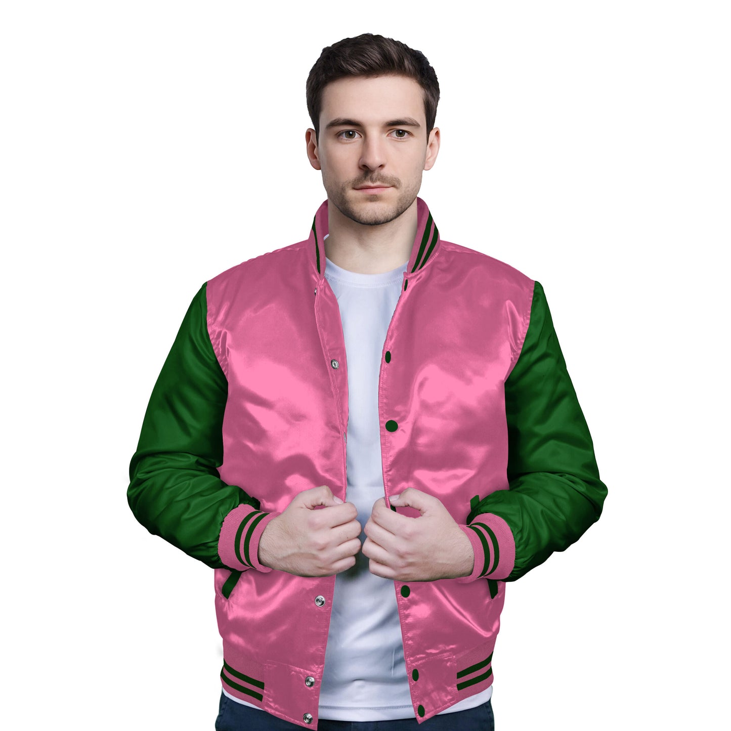 Forest Green-Satin Sleeves & Satin Body