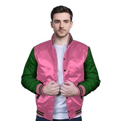 Forest Green-Satin Sleeves & Satin Body