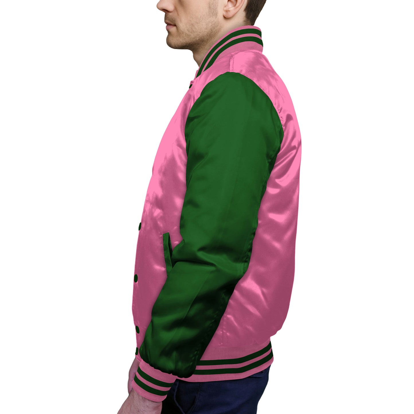 Forest Green-Satin Sleeves & Satin Body