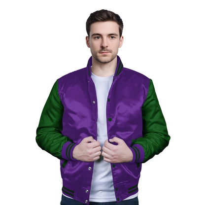 Forest Green-Satin Sleeves & Satin Body