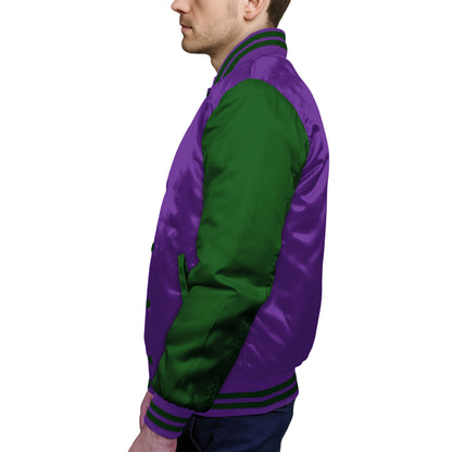 Forest Green-Satin Sleeves & Satin Body