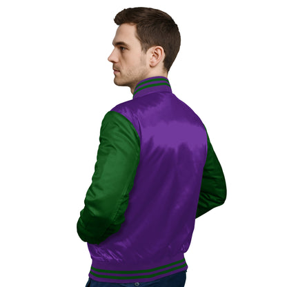 Forest Green-Satin Sleeves & Satin Body