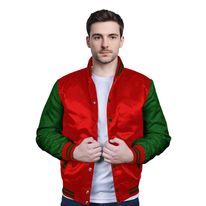 Forest Green-Satin Sleeves & Satin Body