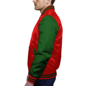 Forest Green-Satin Sleeves & Satin Body