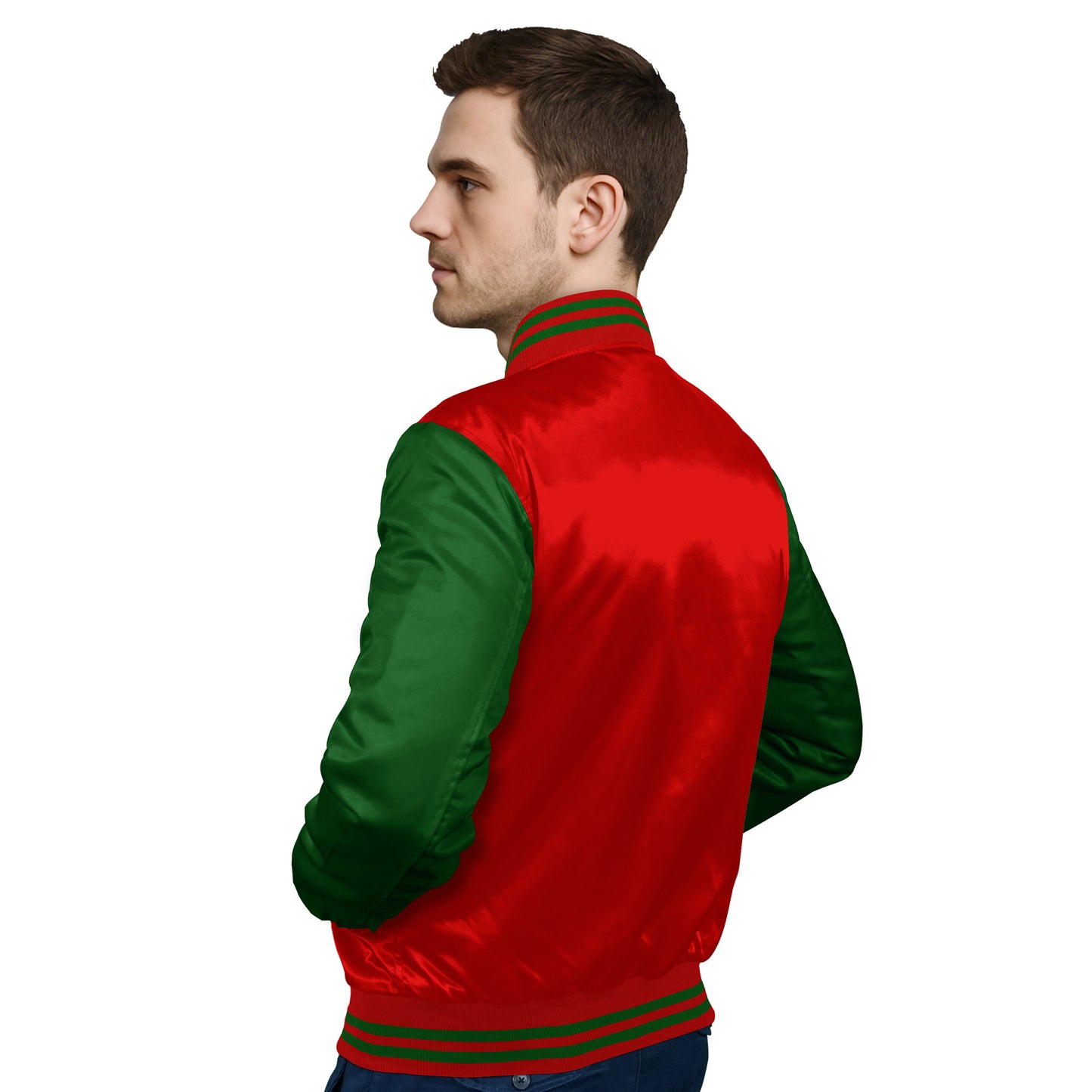 Forest Green-Satin Sleeves & Satin Body