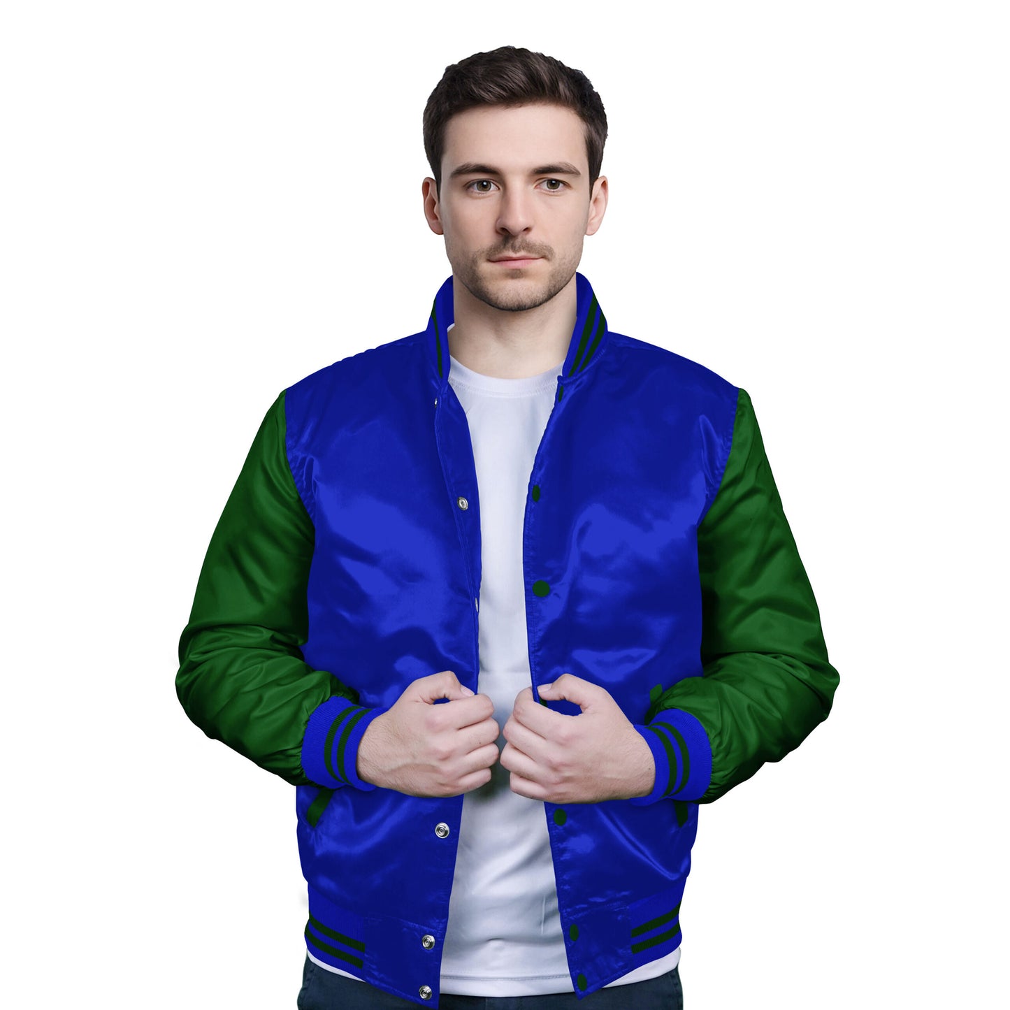 Forest Green-Satin Sleeves & Satin Body