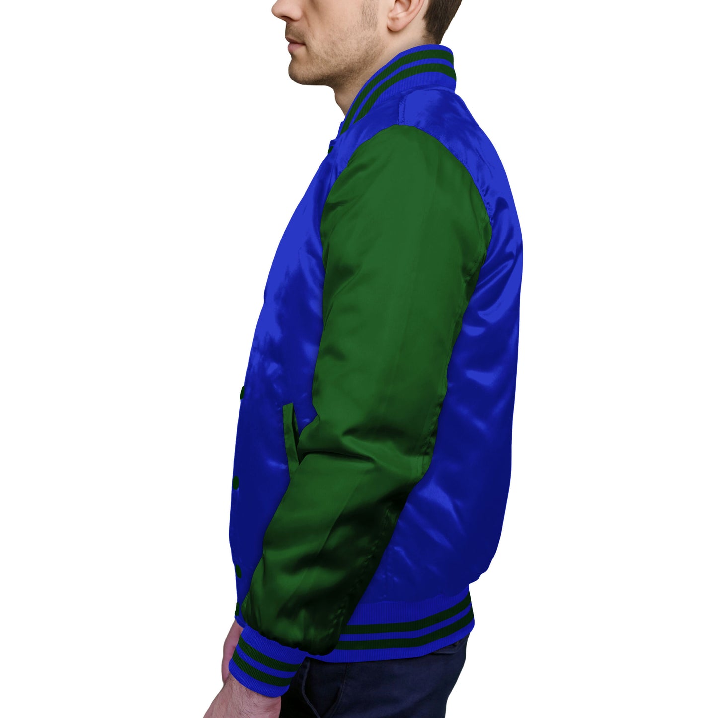 Forest Green-Satin Sleeves & Satin Body