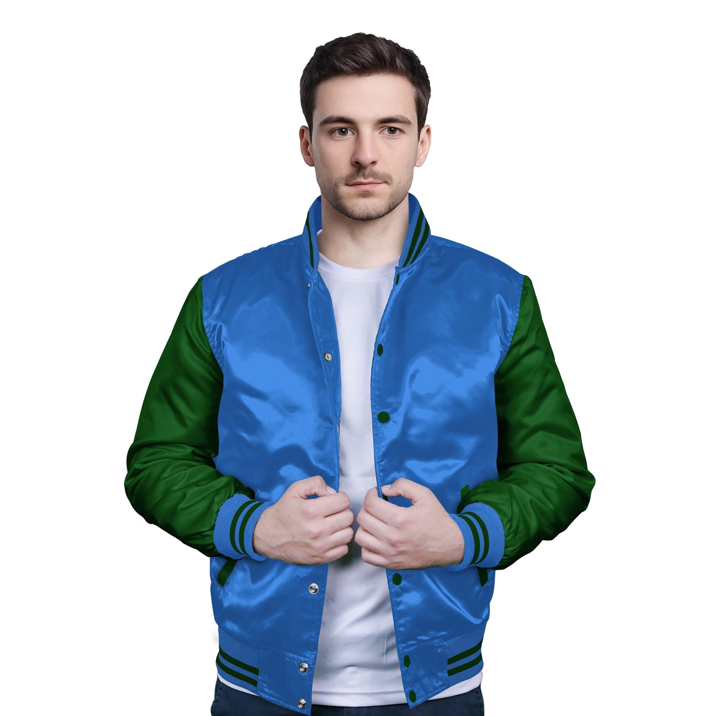 Forest Green-Satin Sleeves & Satin Body