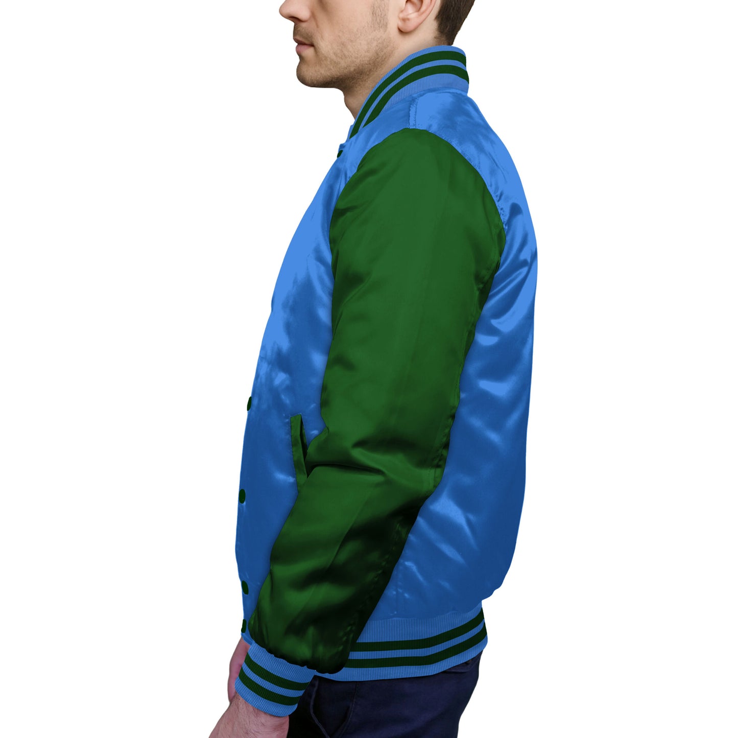 Forest Green-Satin Sleeves & Satin Body