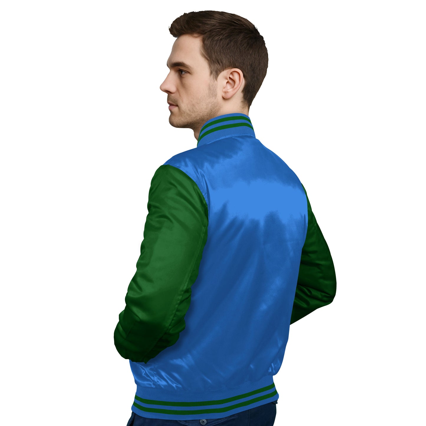 Forest Green-Satin Sleeves & Satin Body