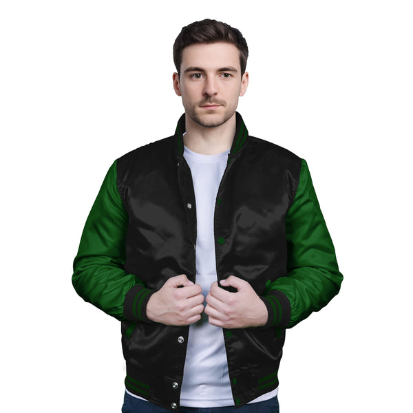 Forest Green-Satin Sleeves & Satin Body