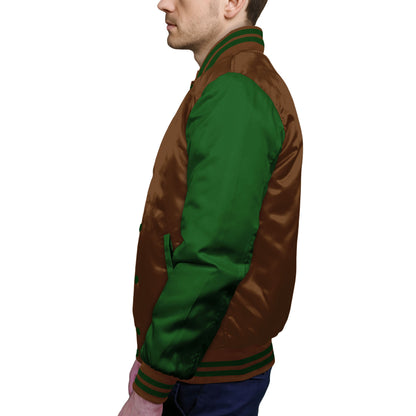 Forest Green-Satin Sleeves & Satin Body