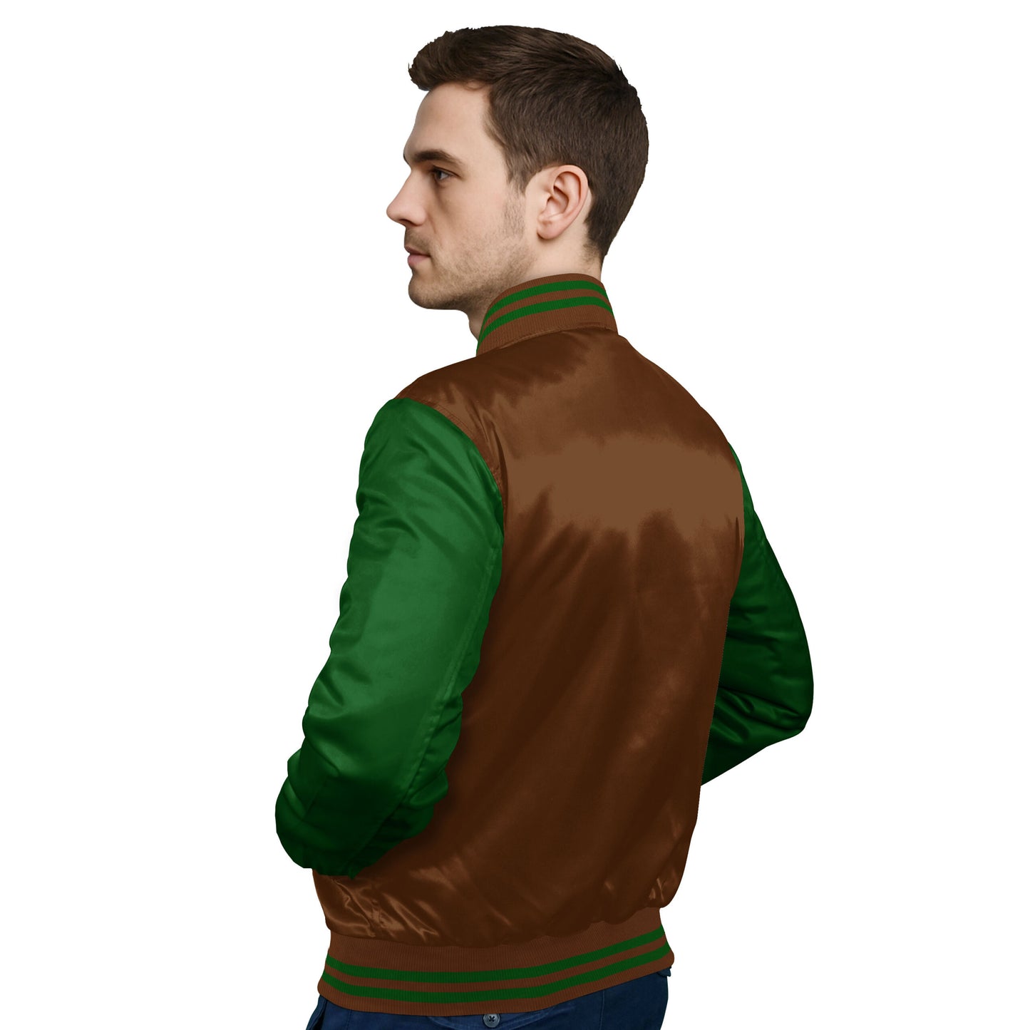 Forest Green-Satin Sleeves & Satin Body