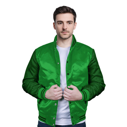 Forest Green-Satin Sleeves & Satin Body