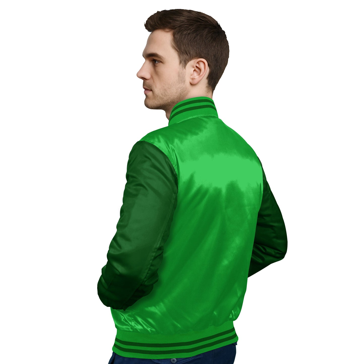 Forest Green-Satin Sleeves & Satin Body