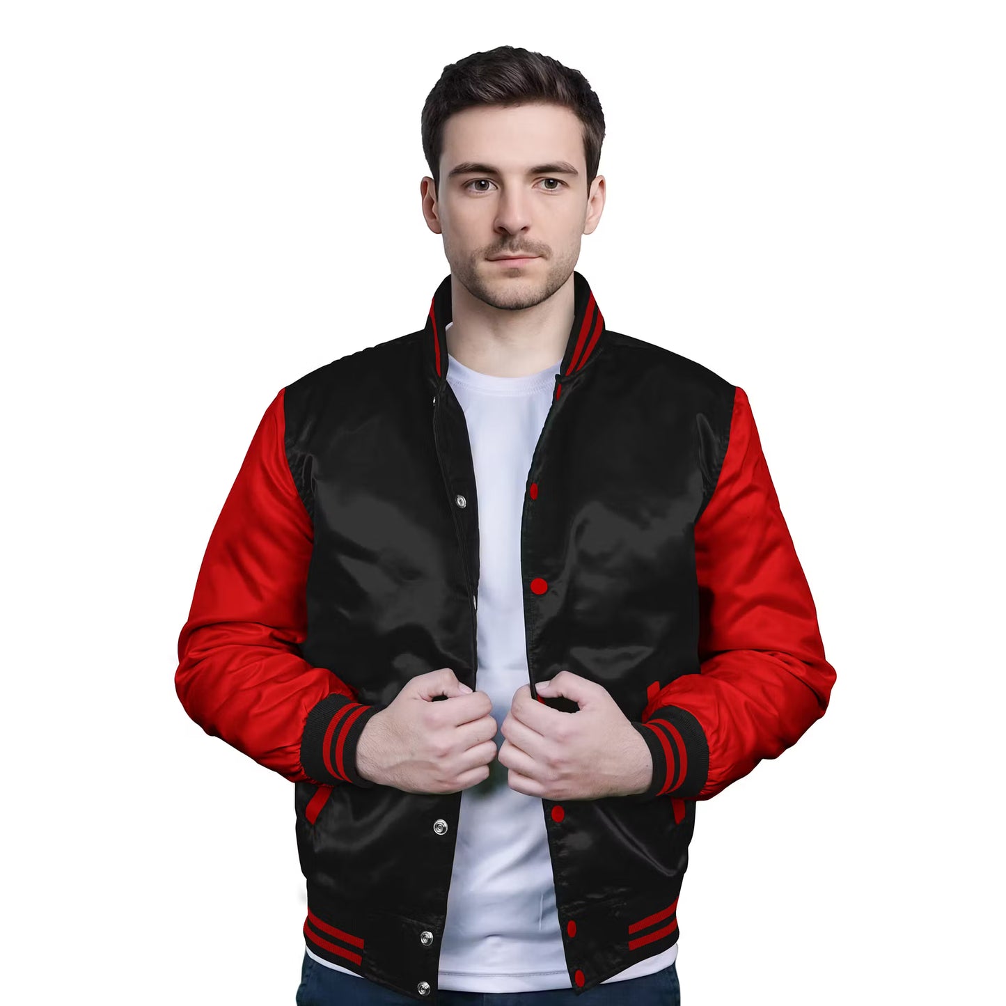 Red-Satin Sleeves & Satin Body