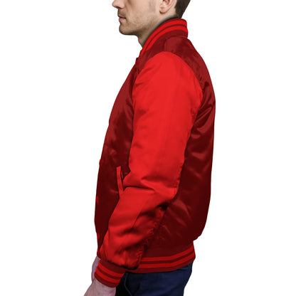 Red-Satin Sleeves & Satin Body