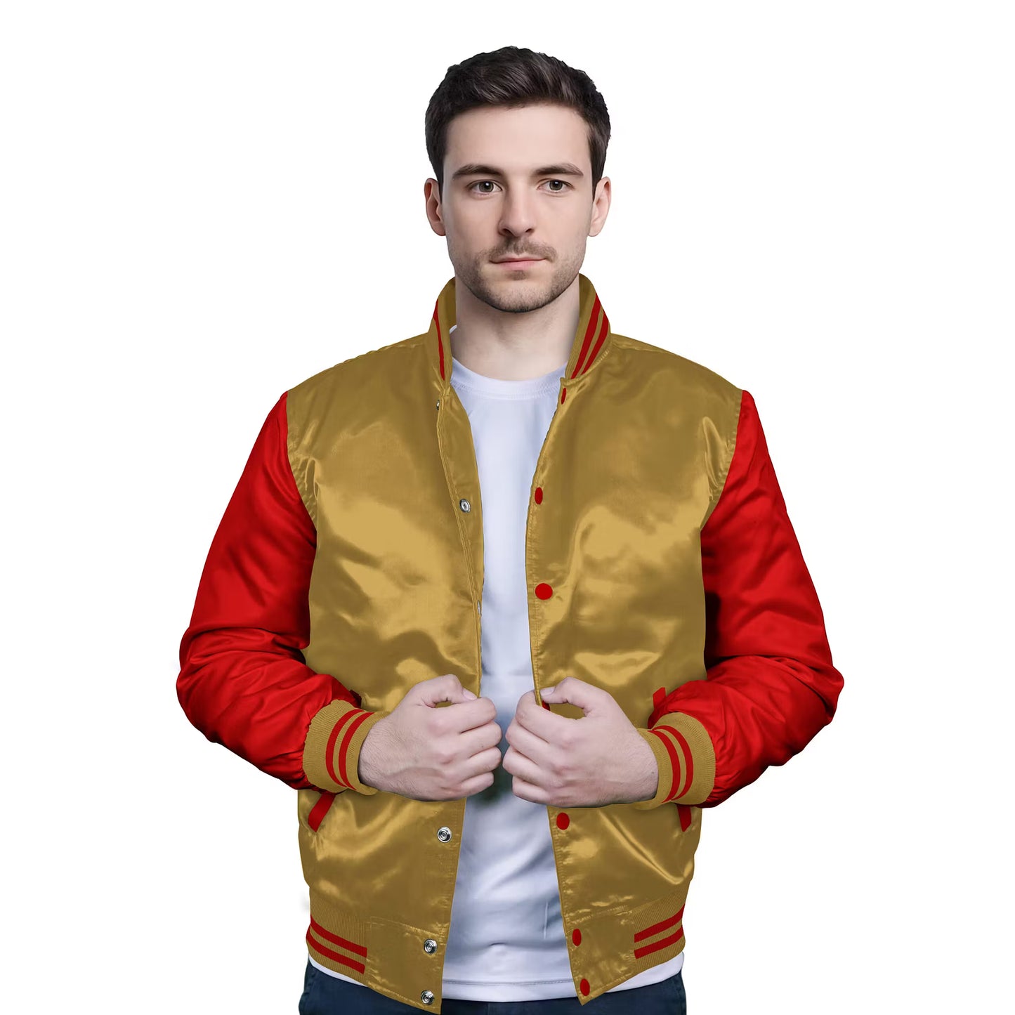 Red-Satin Sleeves & Satin Body