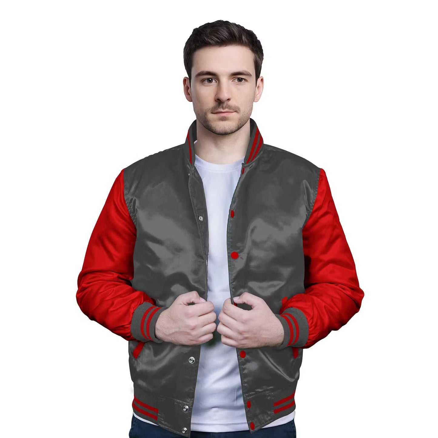 Red-Satin Sleeves & Satin Body