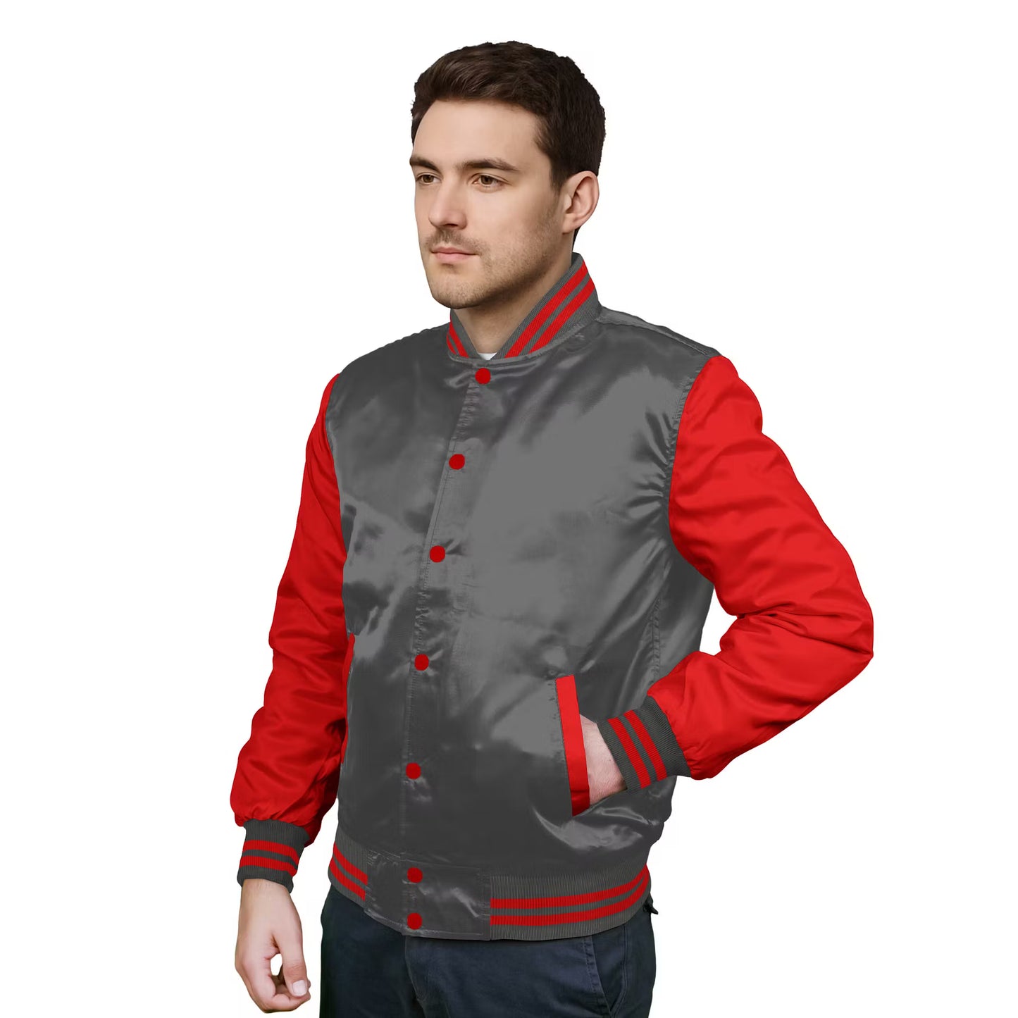 Red-Satin Sleeves & Satin Body