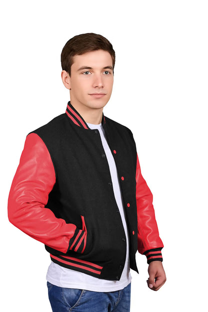 Red-Leather Sleeves & Wool Body