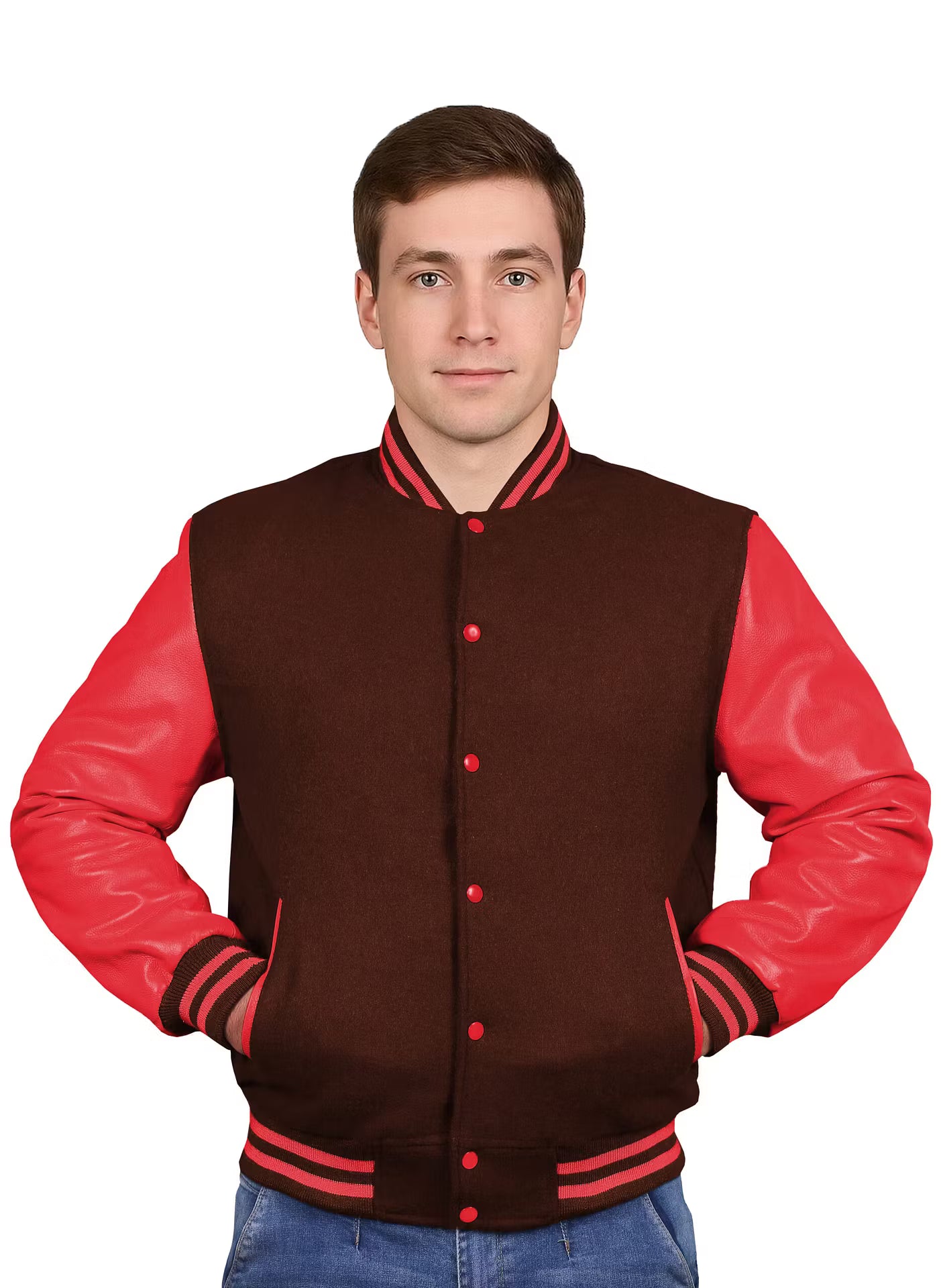 Red-Leather Sleeves & Wool Body