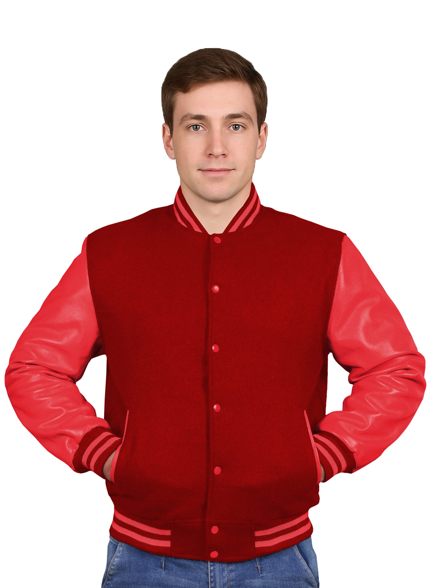 Red-Leather Sleeves & Wool Body