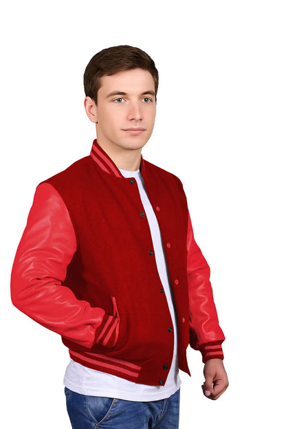 Red-Leather Sleeves & Wool Body