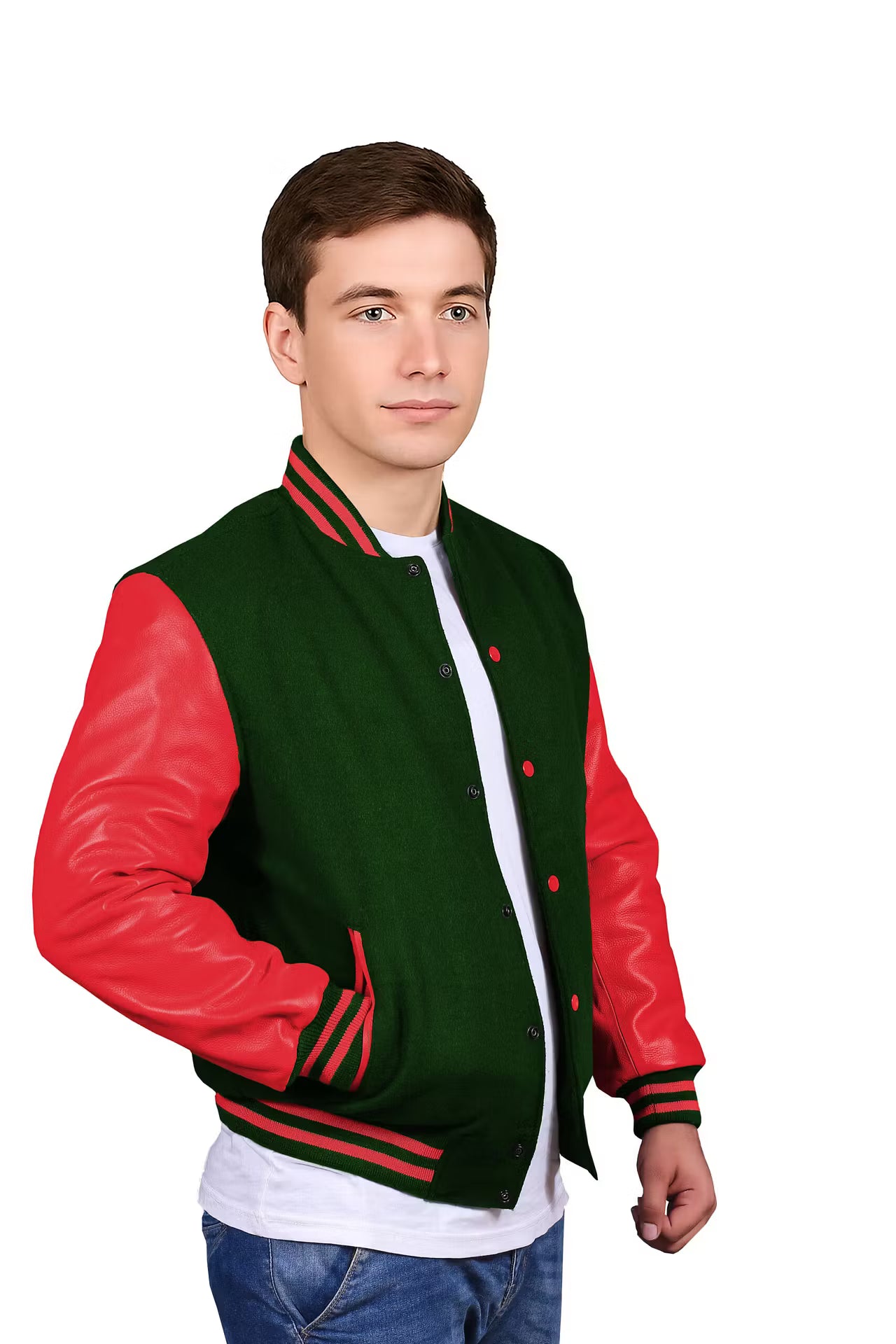 Red-Leather Sleeves & Wool Body